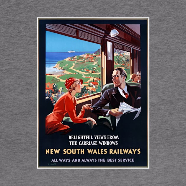 Vintage Travel Poster New South Wales Railways Australia by vintagetreasure